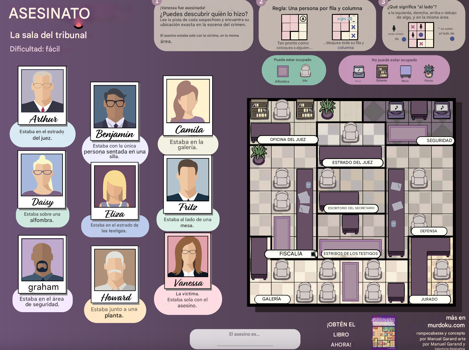 La sala del tribunal carta del puzzle